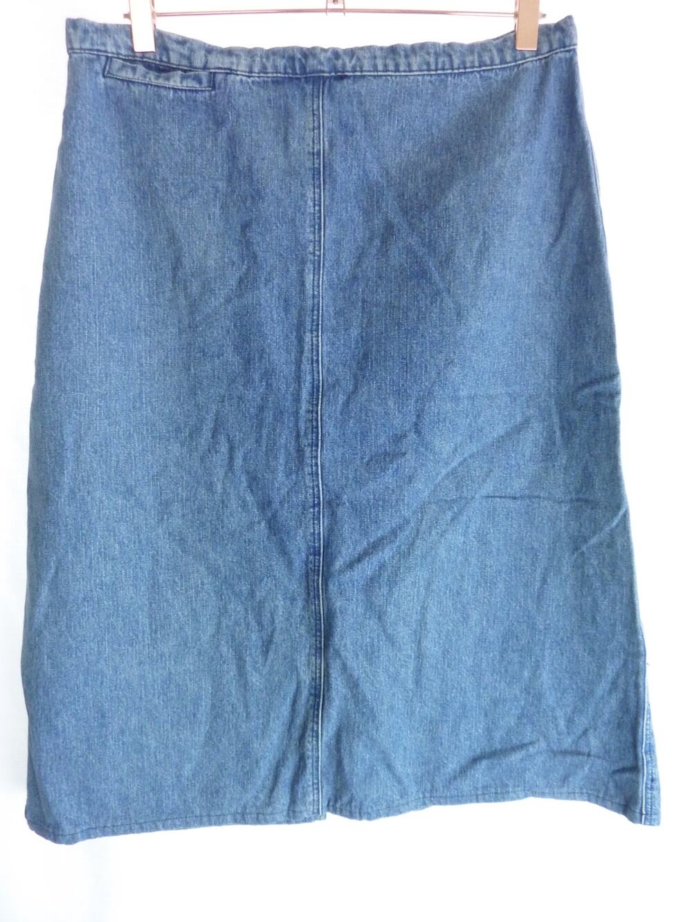 Woolrich Womens Denim Skirt Size L Knee Length Blue Cotton Vintage Retro Casual